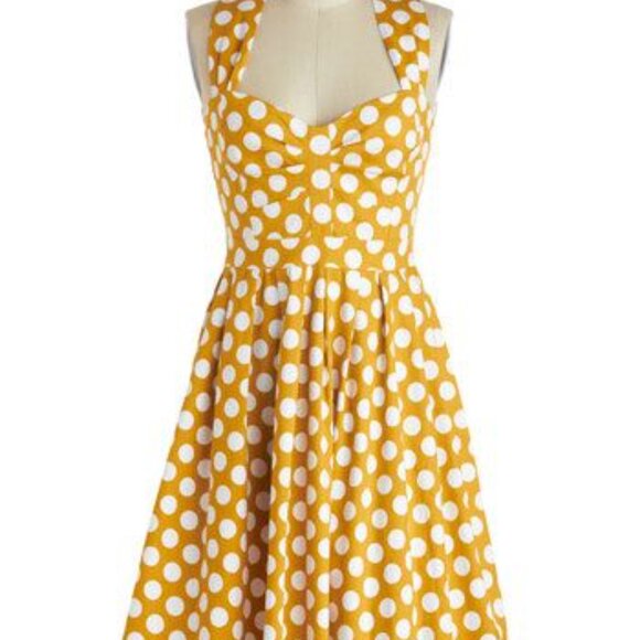 Modcloth Exclusive Myrtlewood Of California Polka Dot Dress - Picture 2 of 12